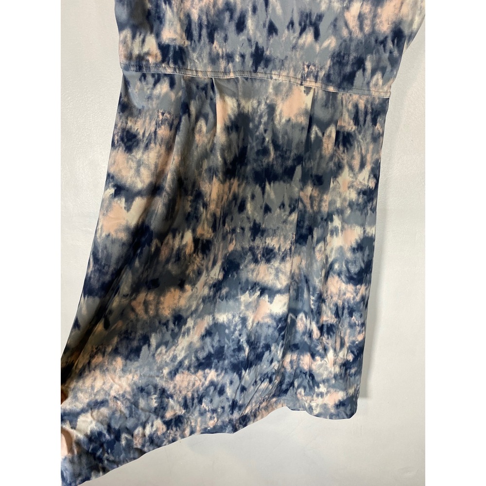 Eddie Bauer Blue Watercolor Fit Flare Dress Sleeveless Pockets Medium - Picture 7 of 9